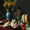 A dining table showcasing poultry and other fresh ingredients